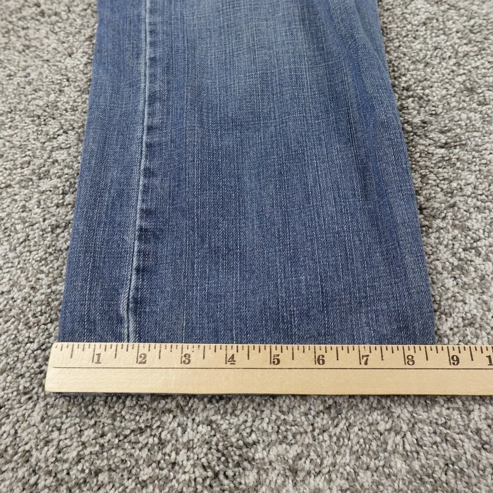 Levis Jeans Mens 38X29 Dark Blue Denim Pants 505  Straight Leg Whiskered Western